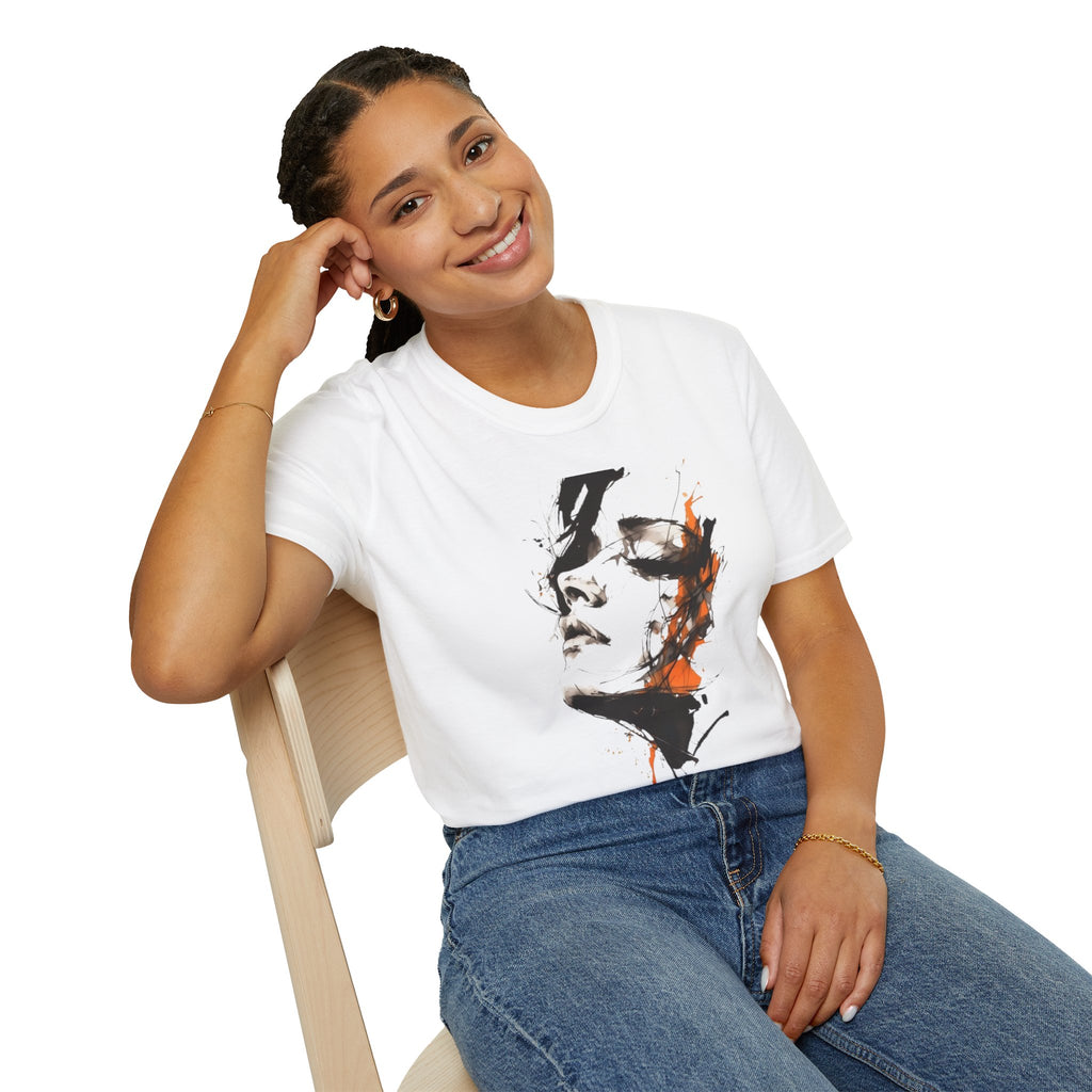 Painted Soul Abstract Sketch Portrait T-Shirt | Artistic Expression T-shirt (Unisex)
